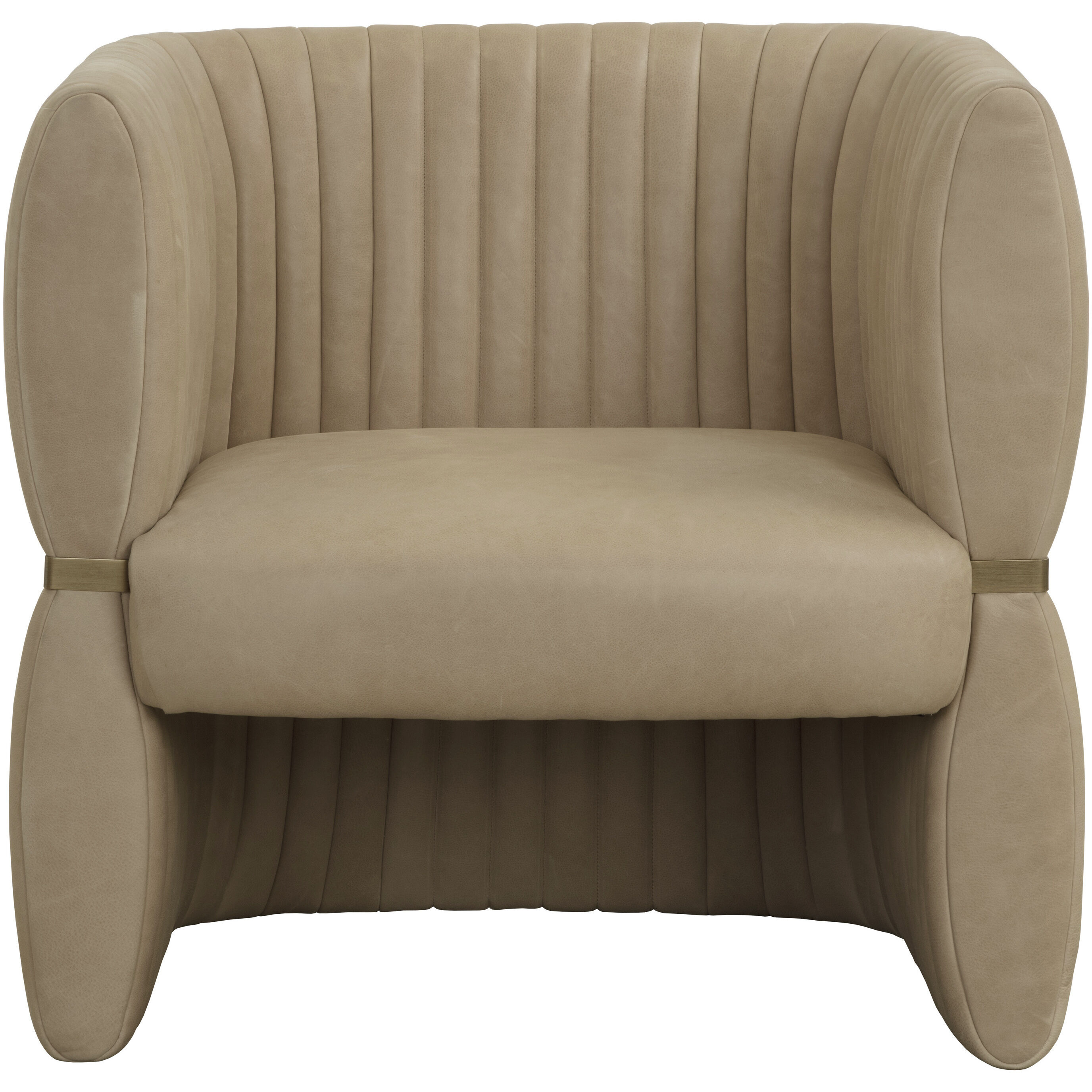 Tryor Sahara Sand Leather Lounge Chair